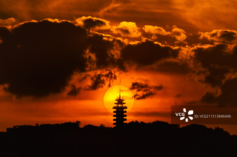 重庆瞰胜楼落日图片素材