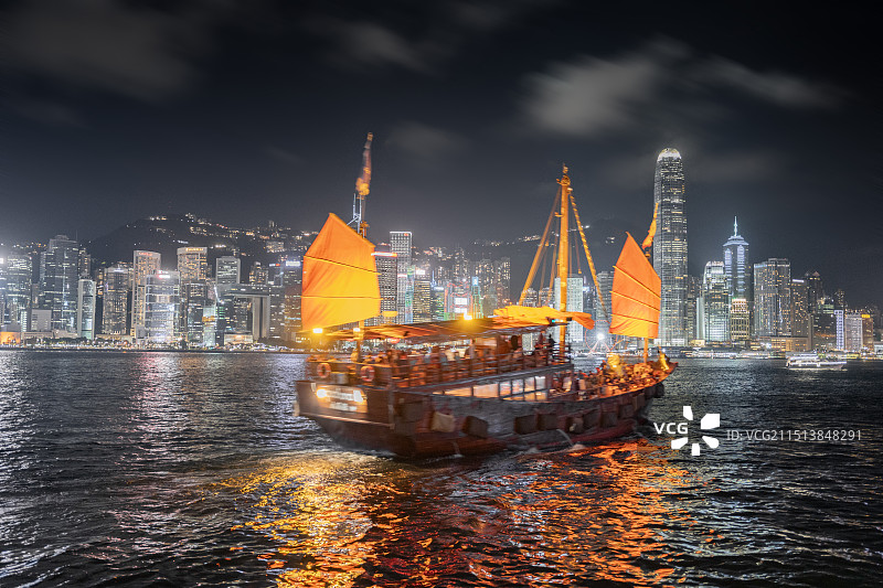 维多利亚港夜景图片素材