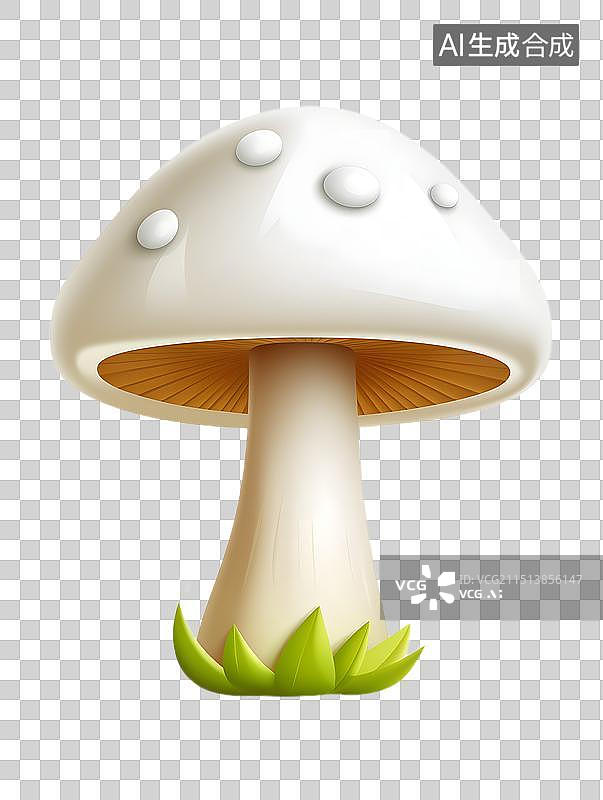 【AI数字艺术】红色斑点卡通3D蘑菇图片素材