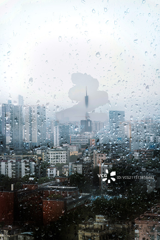 窗中的广州塔图片素材