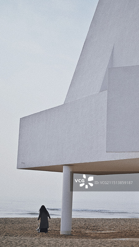 阿那亚孤独图书馆海边漫步图片素材