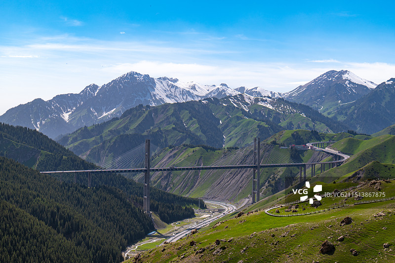 赛里木湖和果子沟图片素材