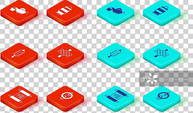 中国新年纸灯笼和茶套装图片素材