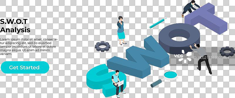 2.5D与人物优势相关的SWOT字母图片素材
