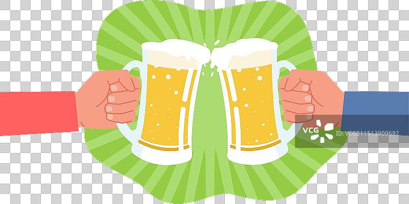 双手举啤酒杯庆祝啤酒节图片素材
