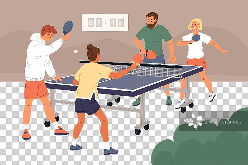 乒乓球比赛：人们打乒乓球图片素材