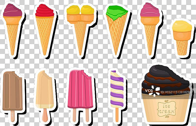 冰淇淋冰棒套装图片素材
