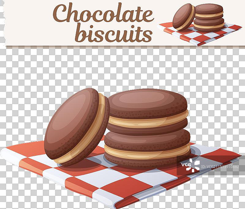 巧克力花生酱酥饼三明治图片素材