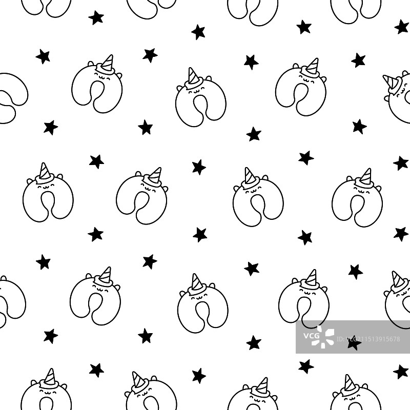 旅行护颈枕填色页图片素材