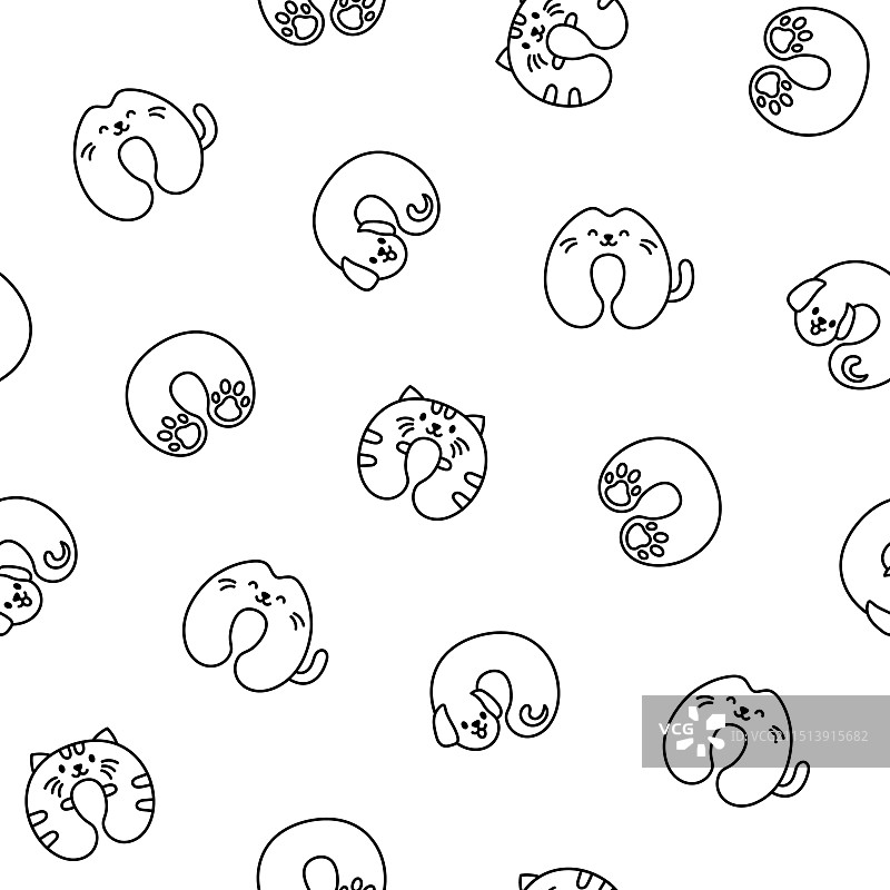 旅行护颈枕填色页图片素材