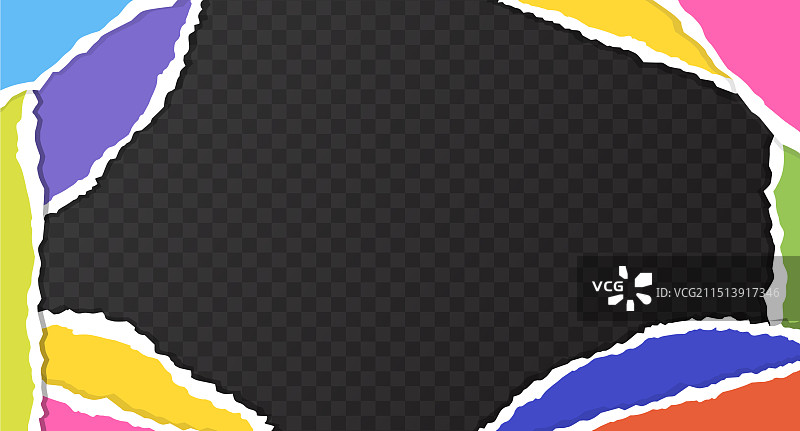 撕裂的纸背景，裁剪和撕裂的彩色纸图片素材