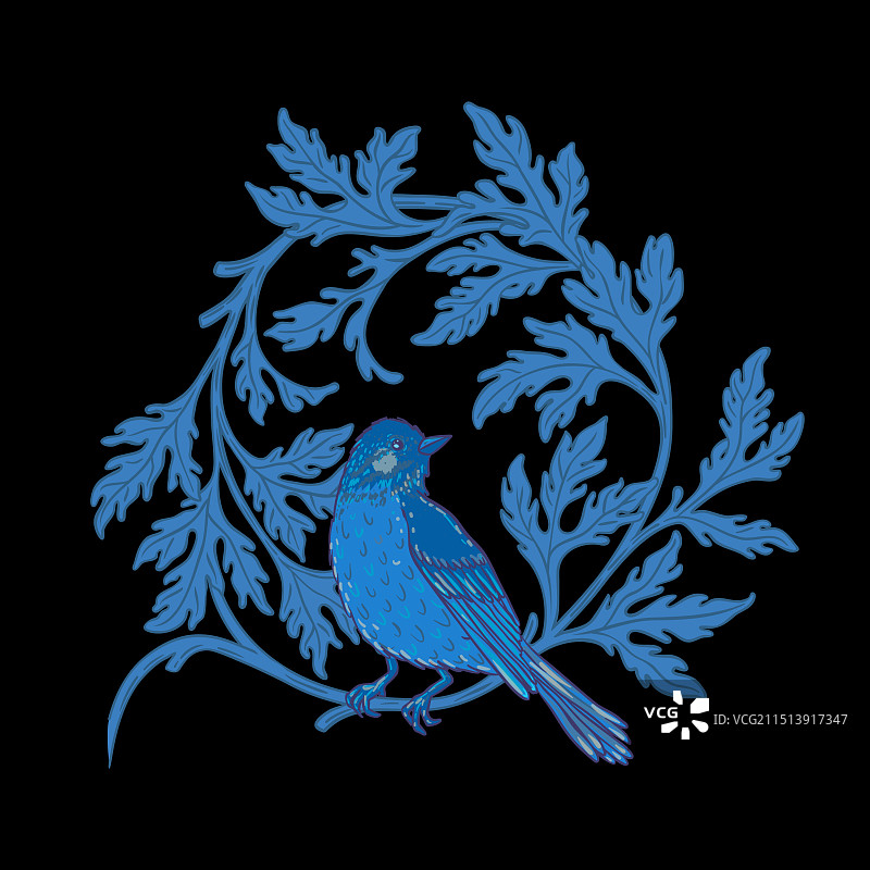 带有花环的复古风格无缝图案图片素材