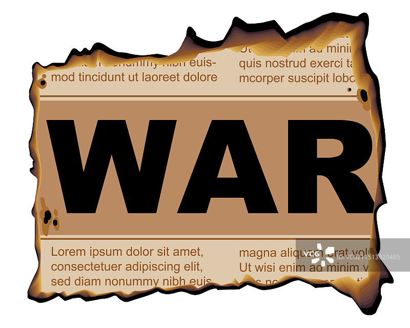 旧报纸上的战争铭文图片素材