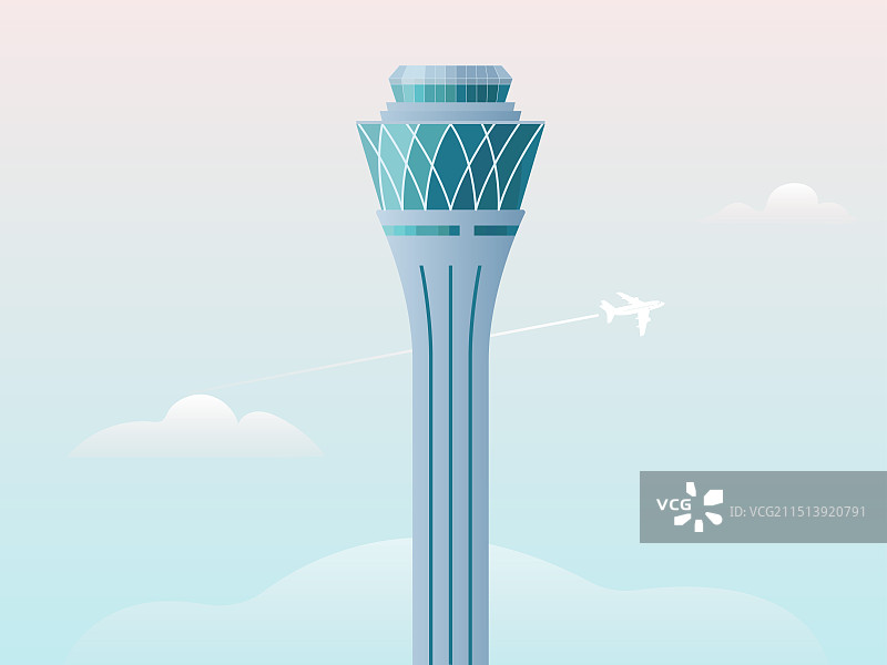 海南自贸港海口美兰机场矢量插画图片素材