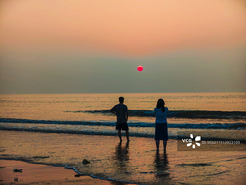 日照海边观日出图片素材
