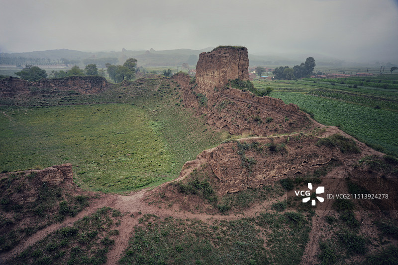 山西的长城遗迹， 24.08.09日小雨时摄于山西长城一号旅游公路沿途。图片素材