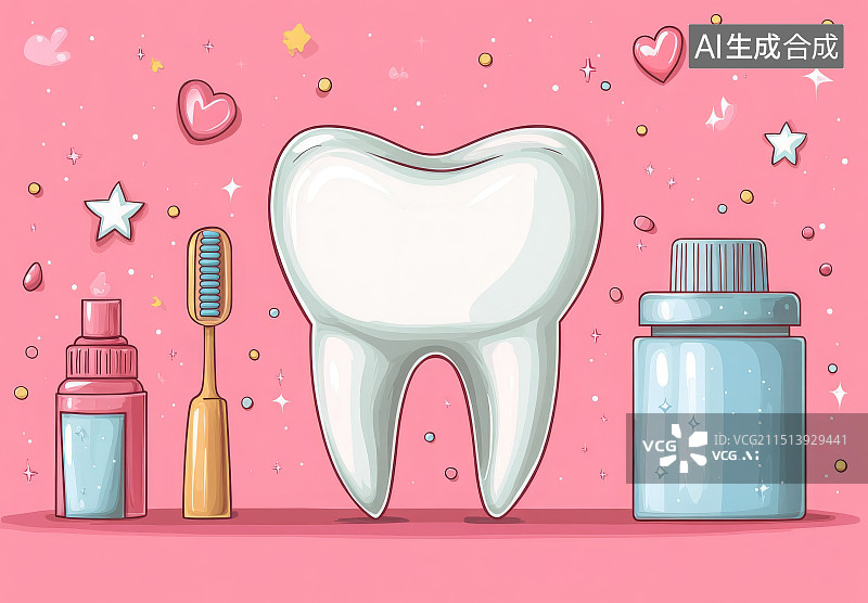 【AI数字艺术】牙齿健康概念爱牙日图片素材