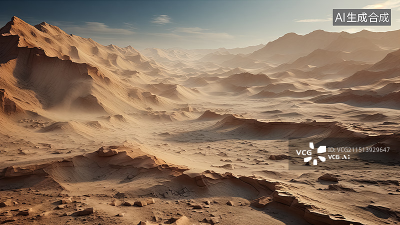 【AI数字艺术】荒漠戈壁无人区背景图图片素材