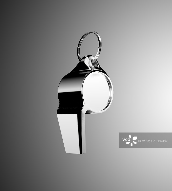 白色金属哨子在渐变背景图片素材