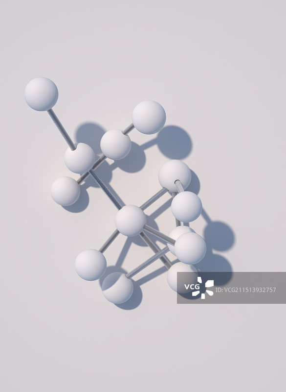 白色DNA结构球在白色背景图片素材