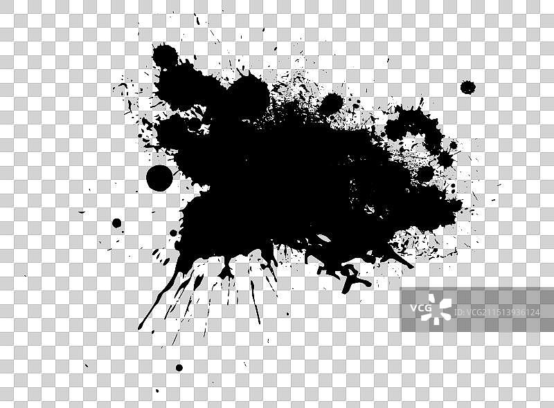 抽象黑色墨点手绘图片素材