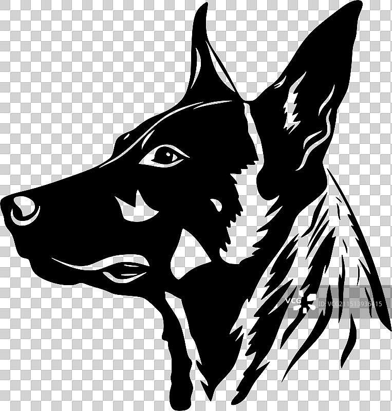 澳大利亚卡尔比犬 - 简约扁平Logo图片素材