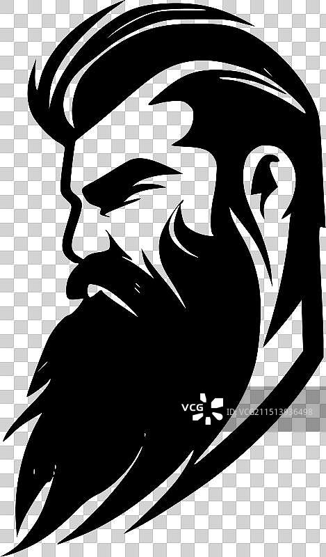 黑白胡须图片素材