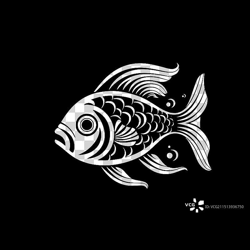极简扁平风格小丑鱼Logo图片素材