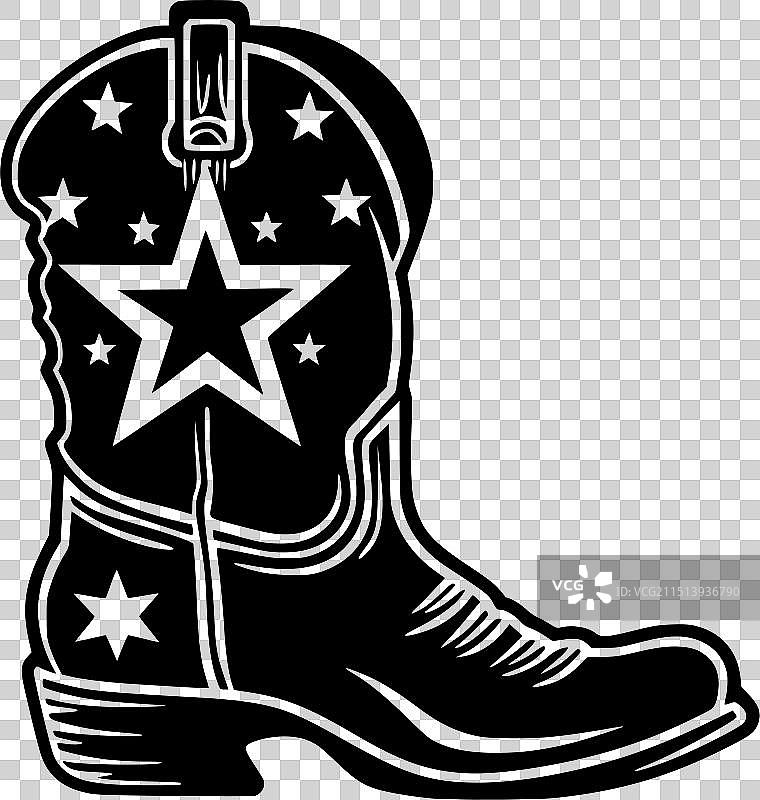 黑白牛仔靴图片素材