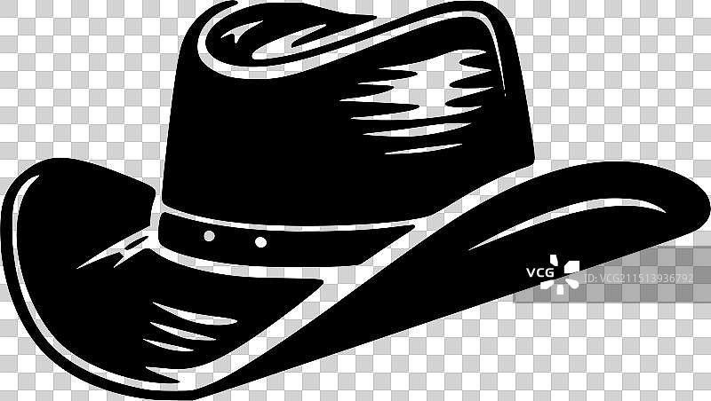 牛仔帽黑白隔离图标图片素材