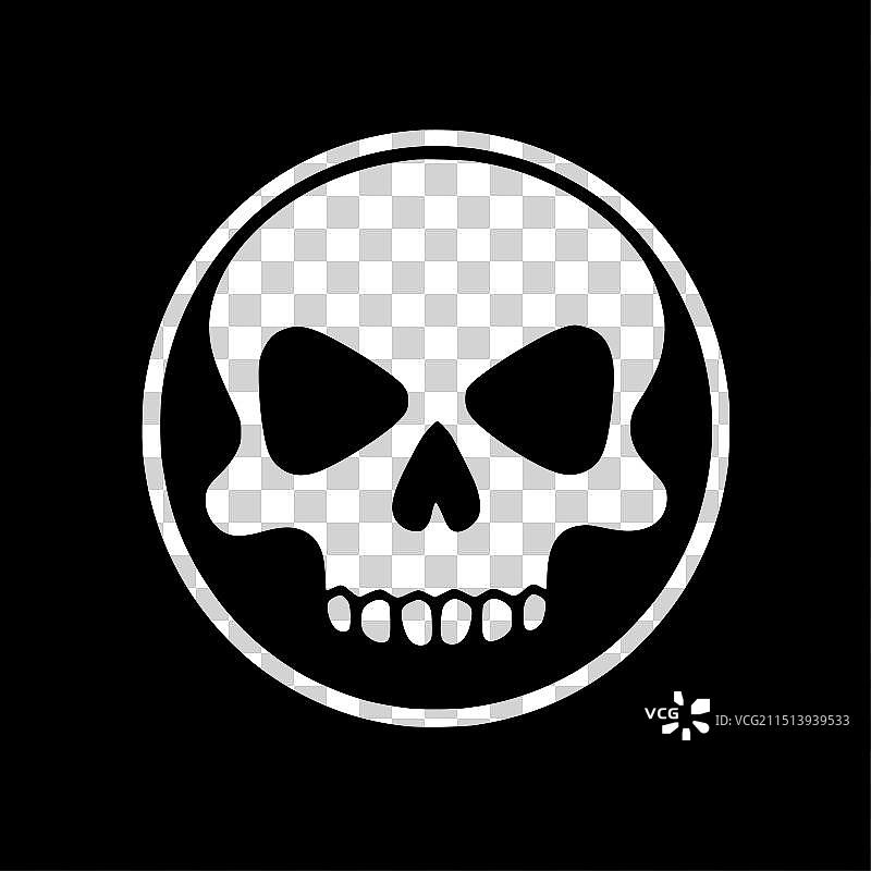 骷髅-黑色和白色孤立的图标图片素材