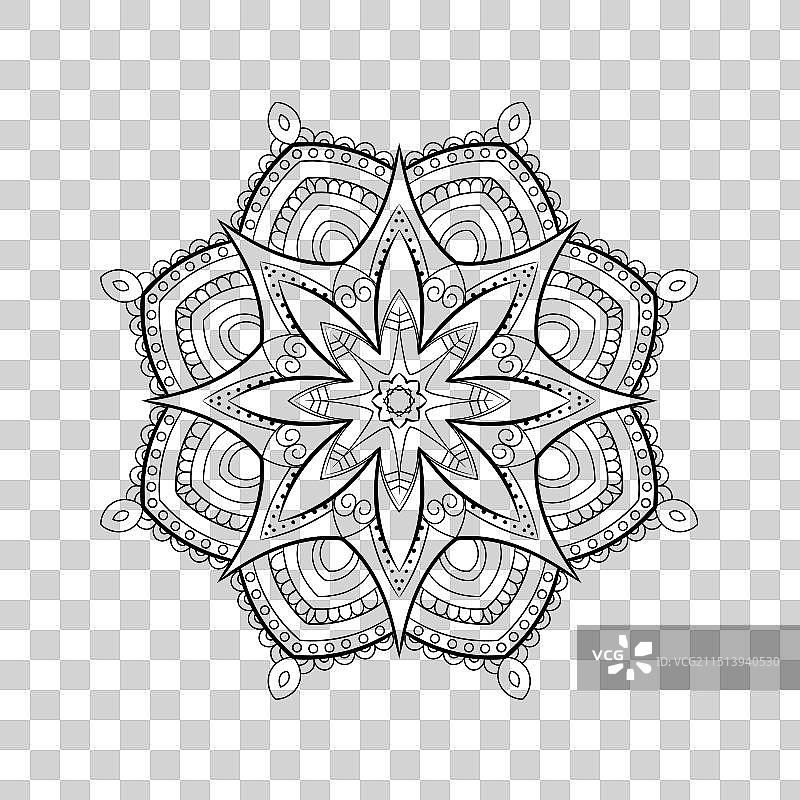 曼陀罗线条艺术背景图片素材