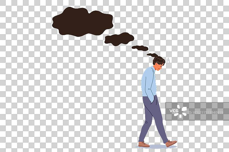 因困扰而感到压力的男人图片素材