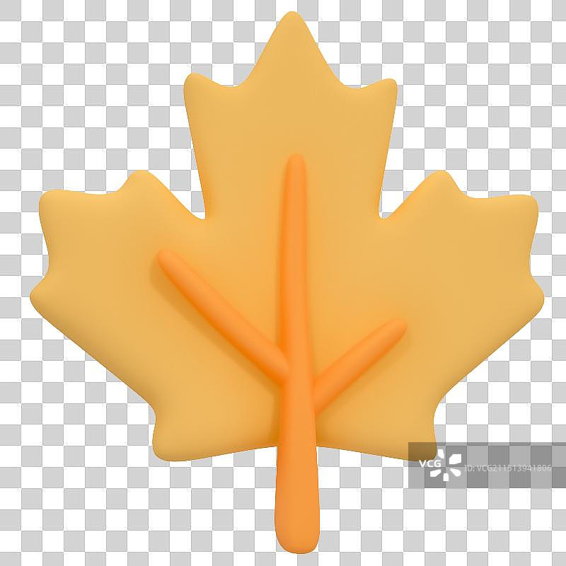 D立体秋季清新卡通植物装饰素材花朵落叶图片素材