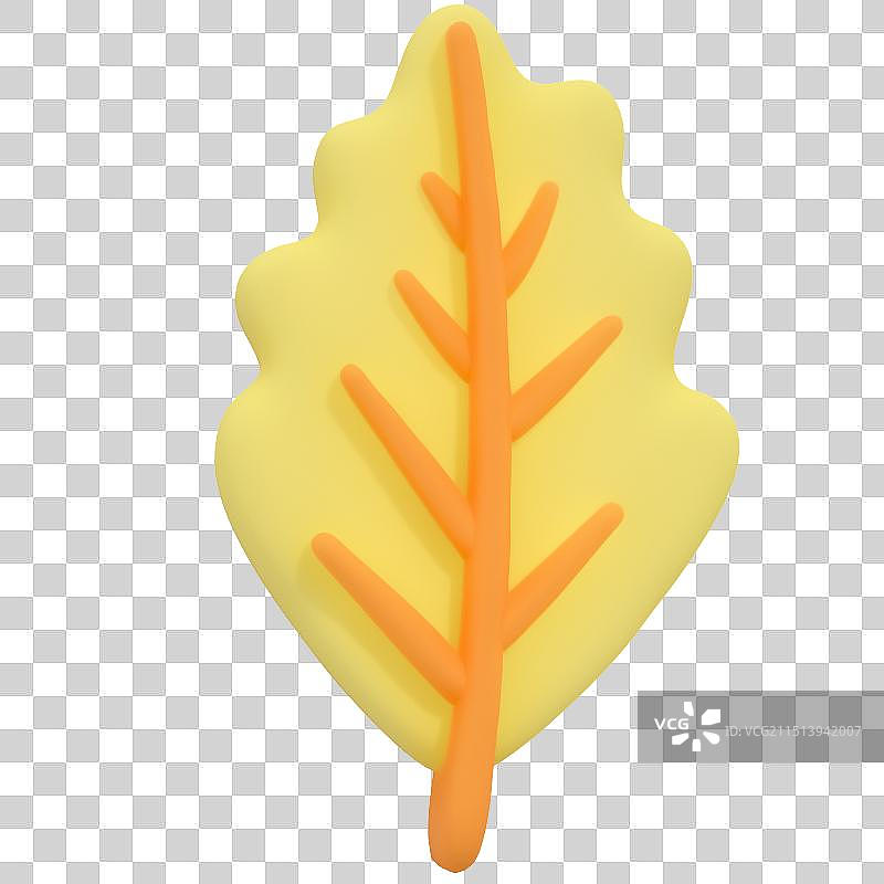 D立体秋季清新卡通植物装饰素材花朵落叶图片素材