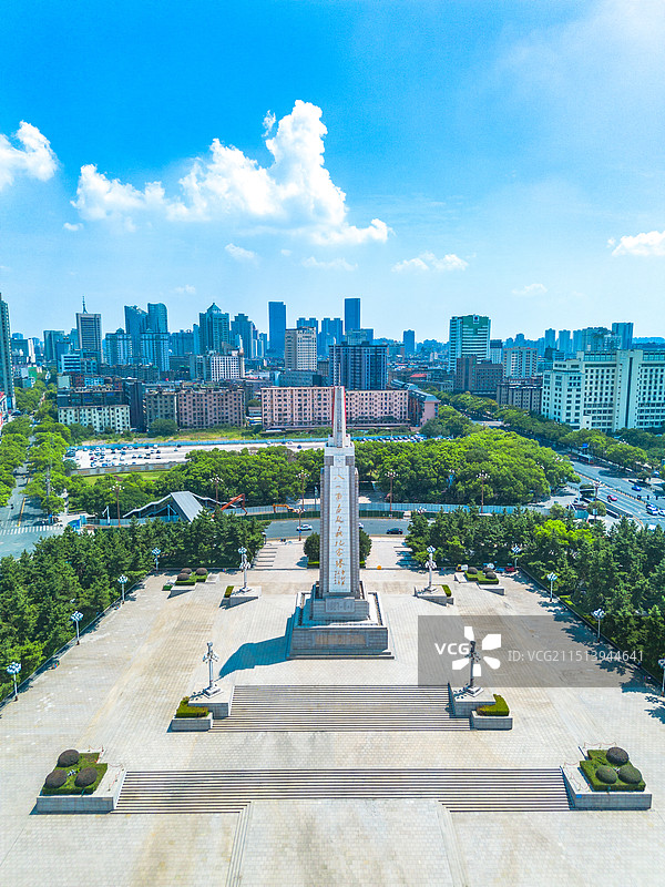 江西省南昌市八一广场八一南昌起义纪念塔航拍图片素材