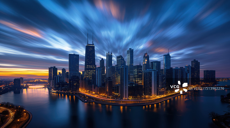 城市落日图片素材