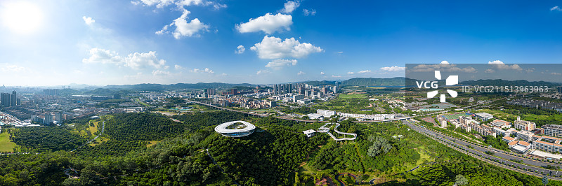 深圳市光明区光明区科学公园航拍全景图片素材