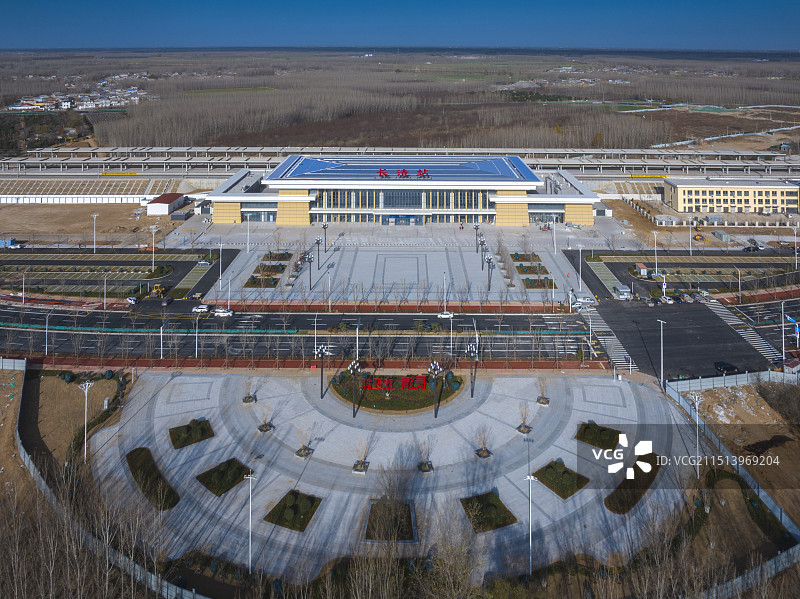 航拍视角下的长清站图片素材