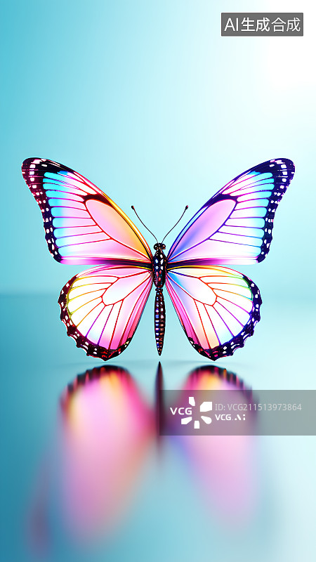 【AI数字艺术】3D渲染，梦幻蝴蝶图片素材