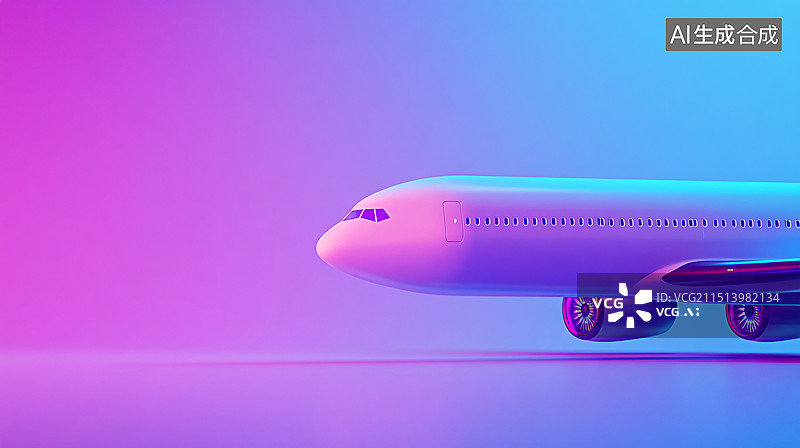 【AI数字艺术】机场跑道飞机起飞航空运输旅游出发商务背景图片素材