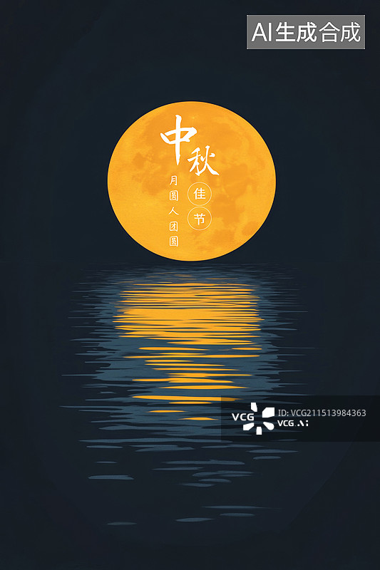 【AI数字艺术】海上生明月中秋节海报图片素材
