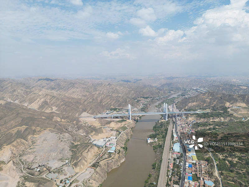 榆中县桑园子黄河大桥图片素材