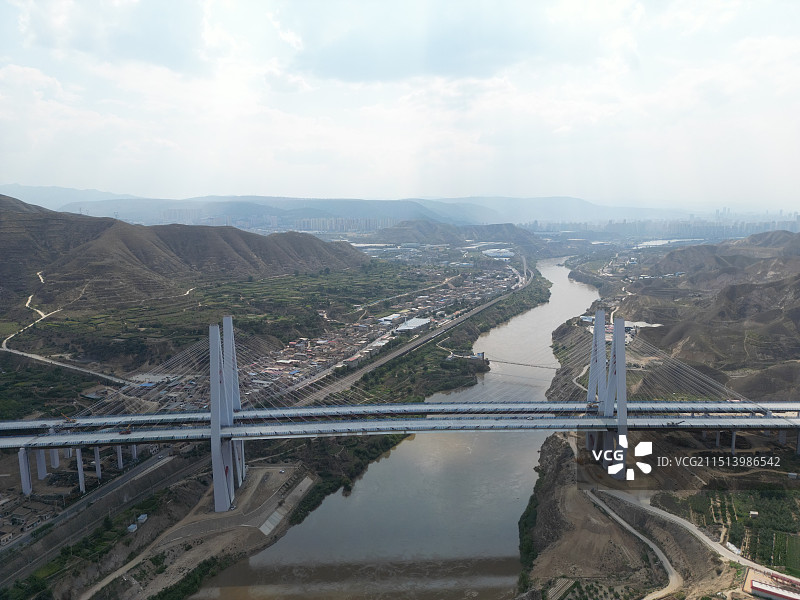 榆中县桑园子黄河大桥图片素材
