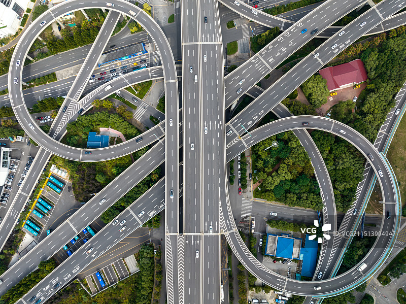 山东济南市中区英雄山立交桥航拍图片素材