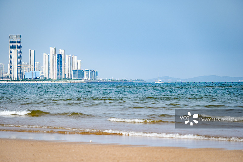 青岛城市阳台海滩日出图片素材