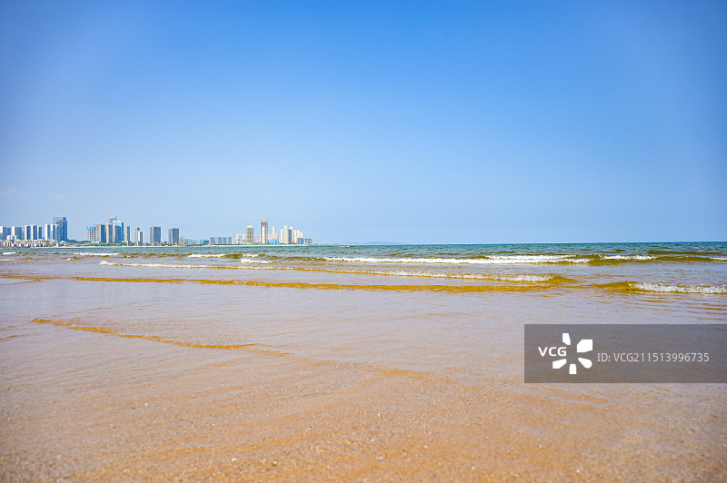 青岛城市阳台海滩日出图片素材