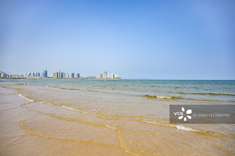 青岛城市阳台海滩日出图片素材