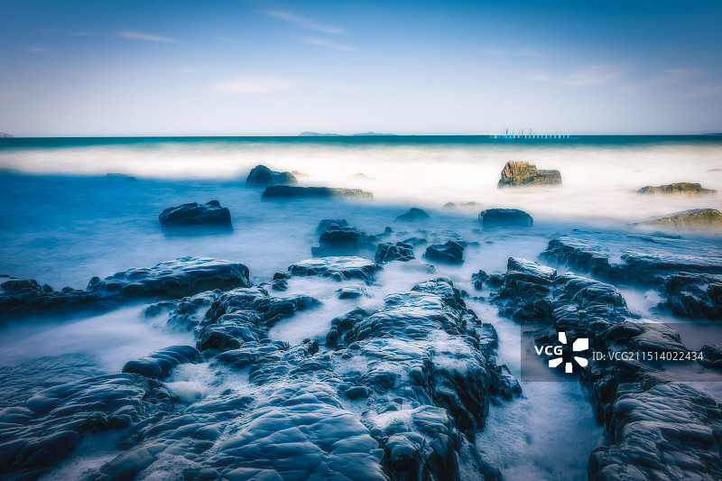 长岛九丈崖艳丽风景图片素材