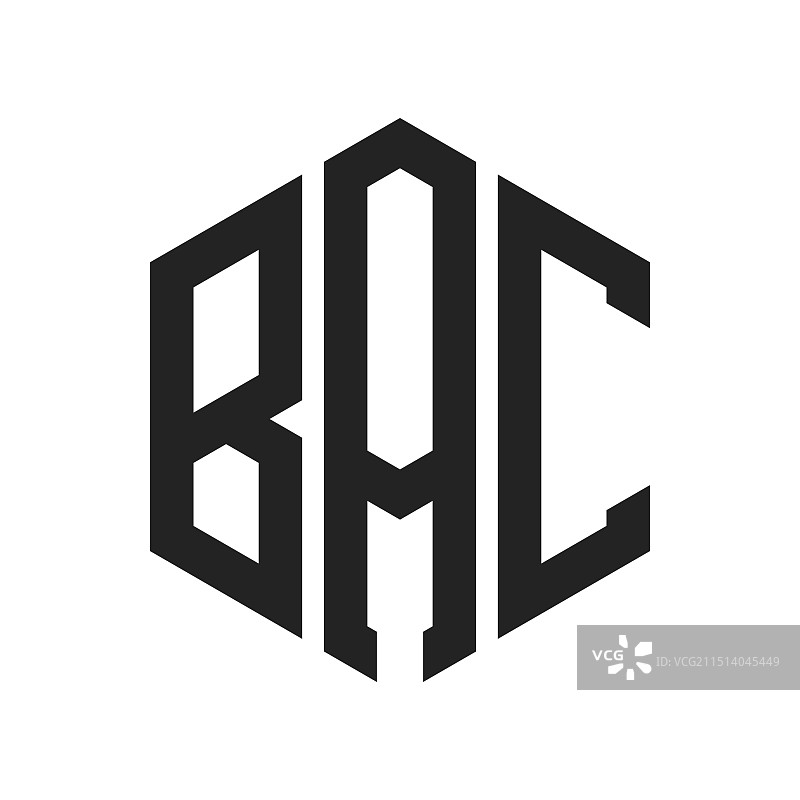 BAC首字母组合标志设计图片素材